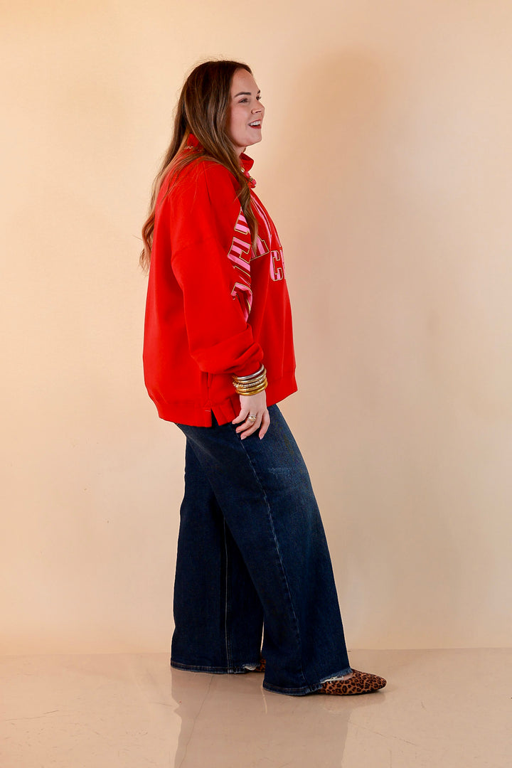 Merry Company Merry and Bright Crew Sweatshirt in Red