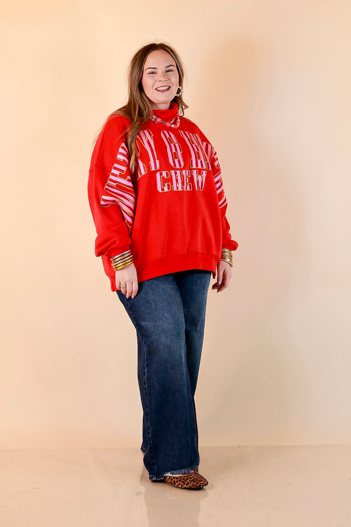 Merry Company Merry and Bright Crew Sweatshirt in Red