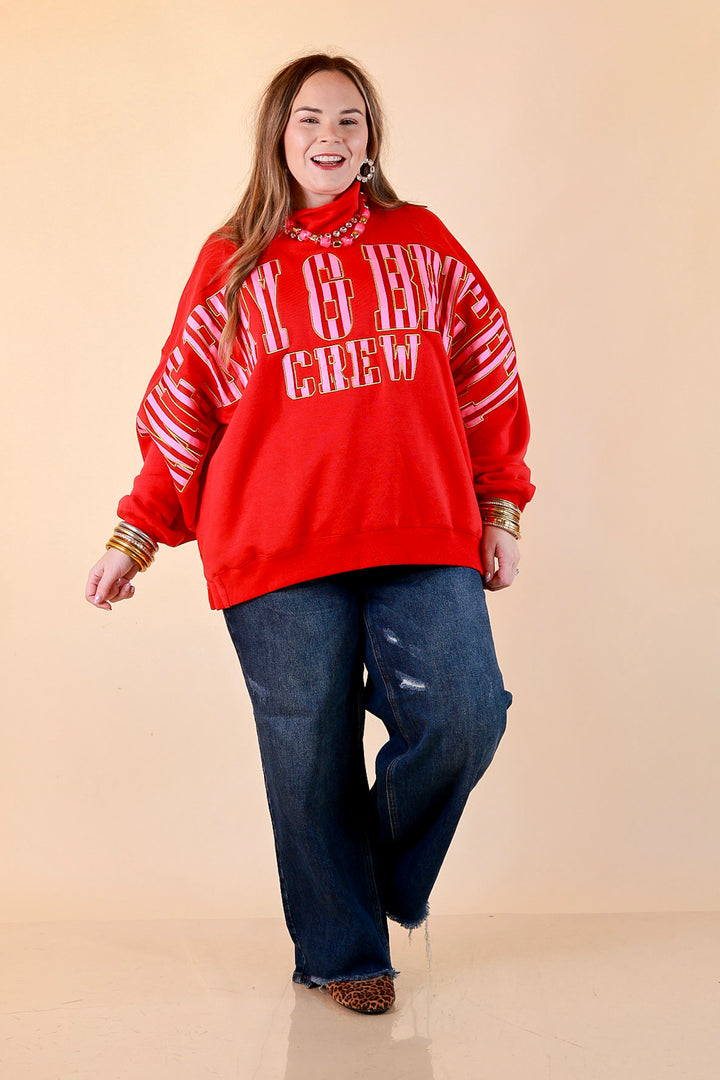 Merry Company Merry and Bright Crew Sweatshirt in Red