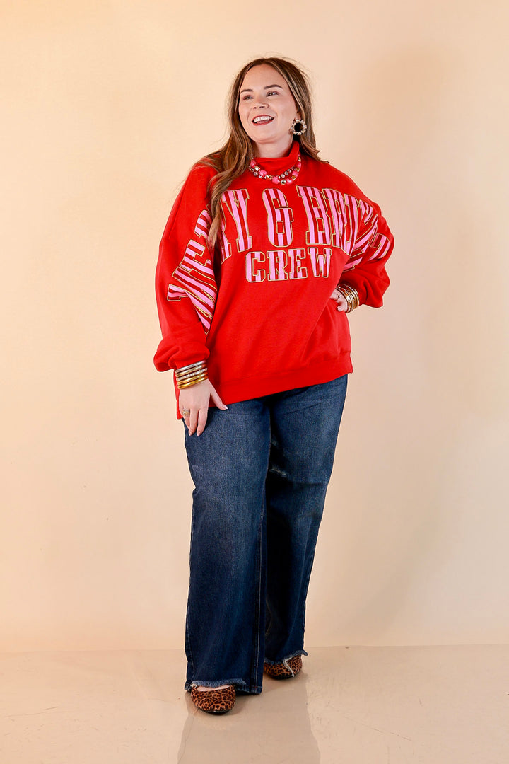 Merry Company Merry and Bright Crew Sweatshirt in Red