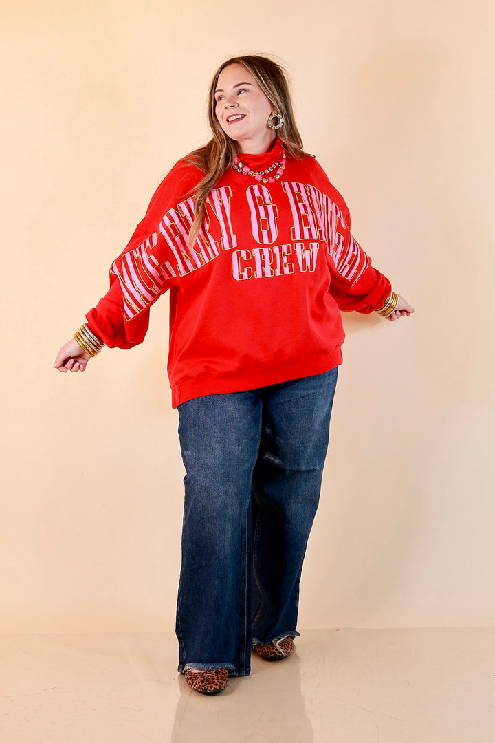 Merry Company Merry and Bright Crew Sweatshirt in Red