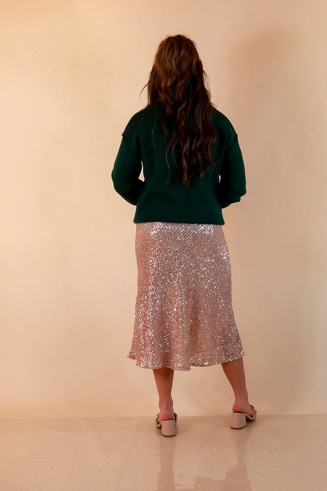 Merry Little Moment Merry Script Sweater in Green