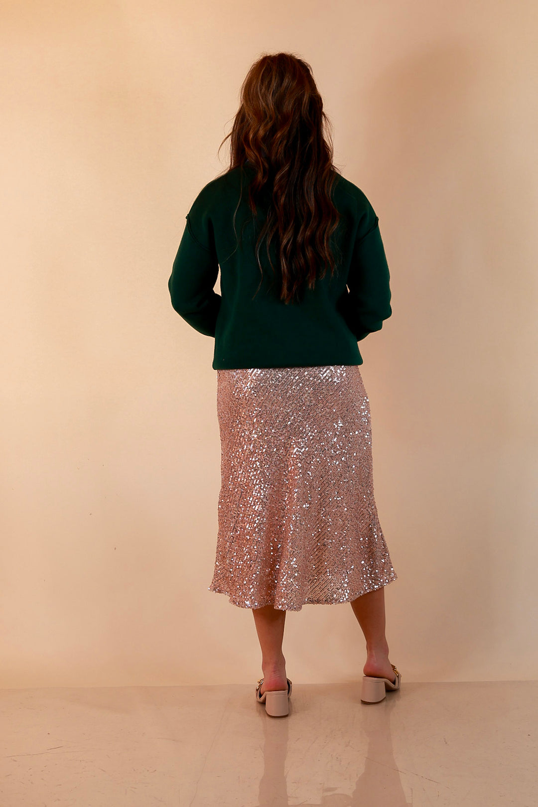 Merry Little Moment Merry Script Sweater in Green