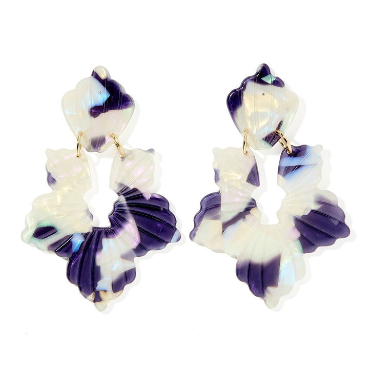 Linny Co | Michelle Floral Drop Earrings in Midnight Rain