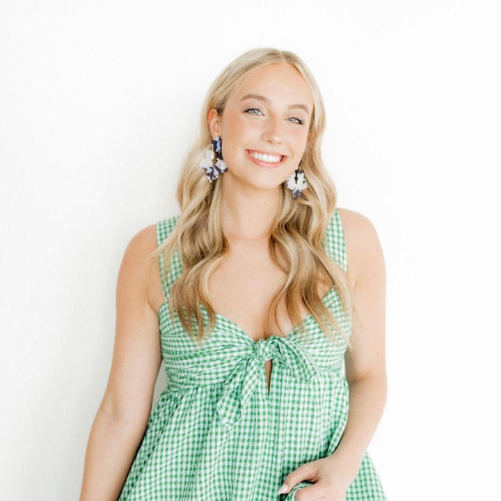 Linny Co | Michelle Floral Drop Earrings in Midnight Rain