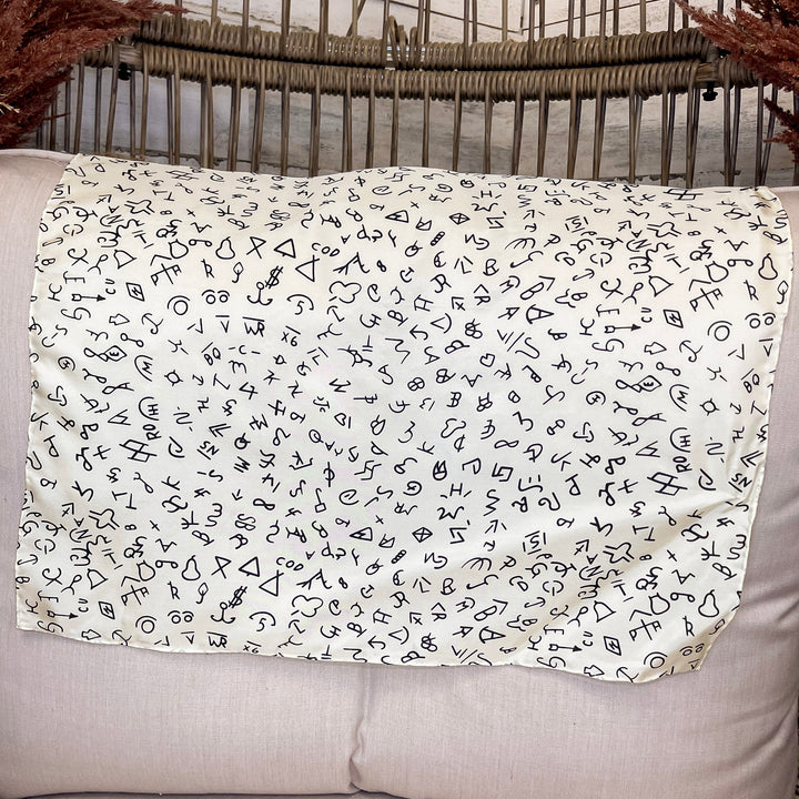 Mini Branded Silk Wild Rag in Ivory