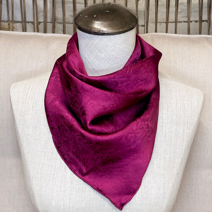 Wyoming Traders | Mini Jacquard Silk Wild Rag in Maroon