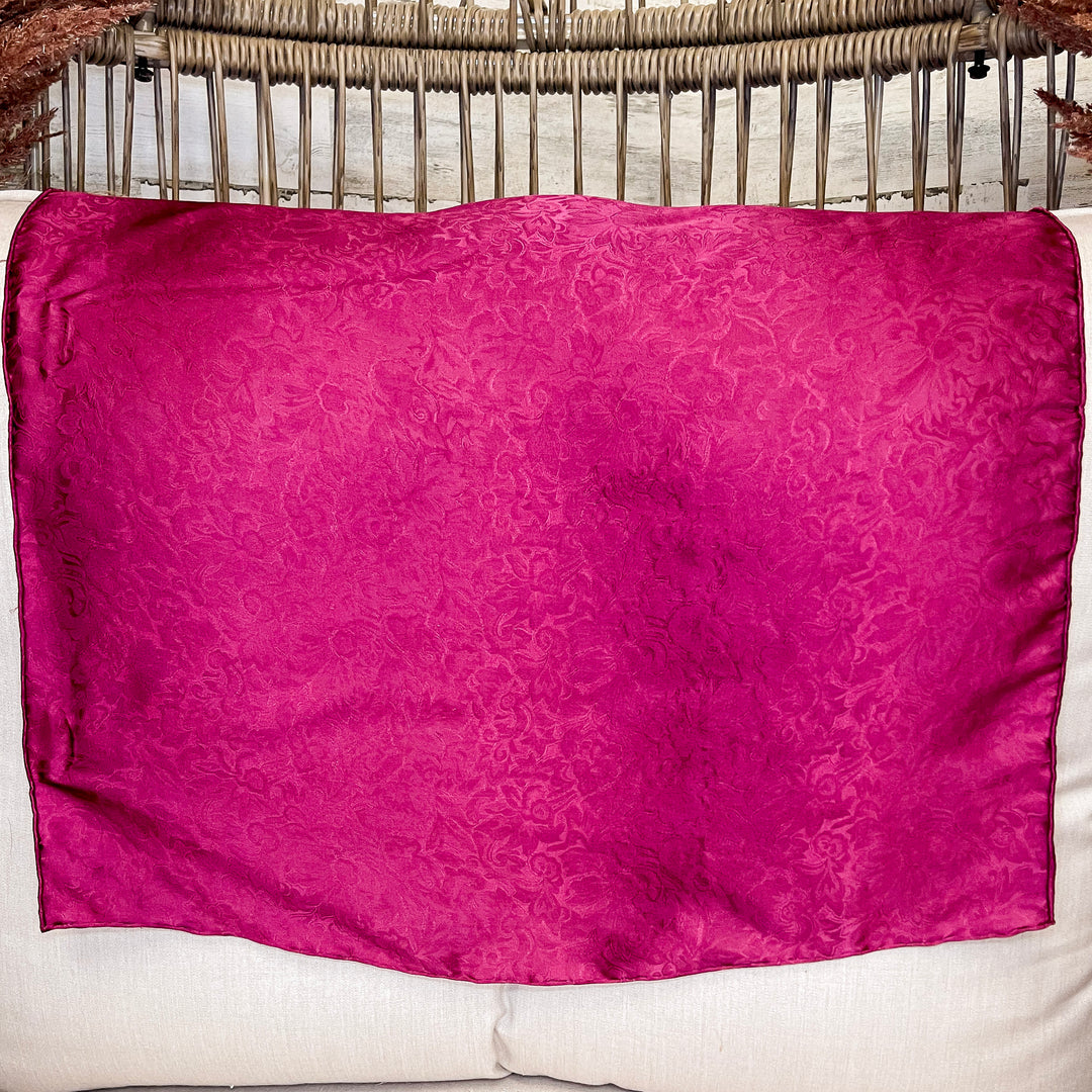 Wyoming Traders | Mini Jacquard Silk Wild Rag in Maroon