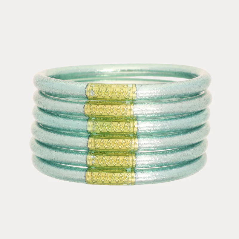 BuDhaGirl | Set of Six | All Weather Bangles in Mint Blue