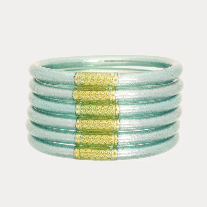BuDhaGirl | Set of Six | All Weather Bangles in Mint Blue