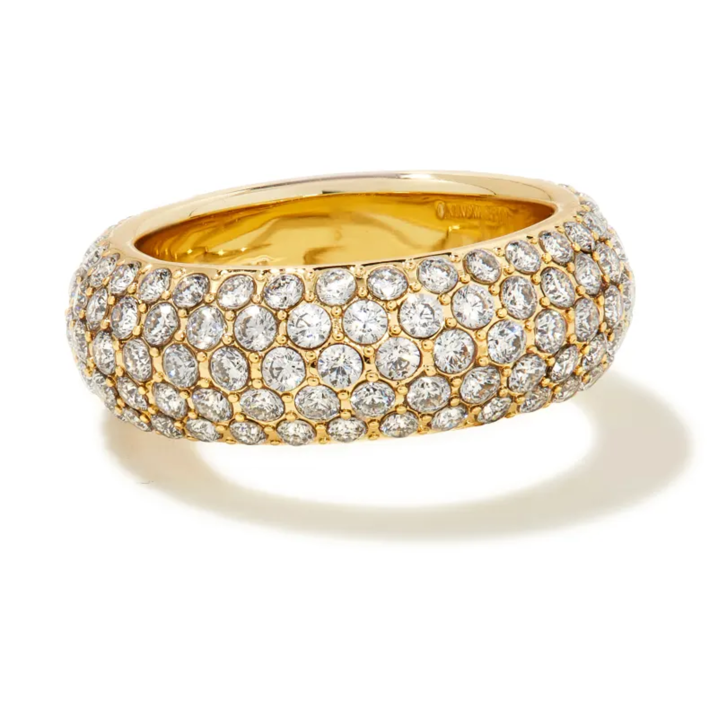 This Mikki pave Gold Band Ring in Size 7 is pictured on a white background.