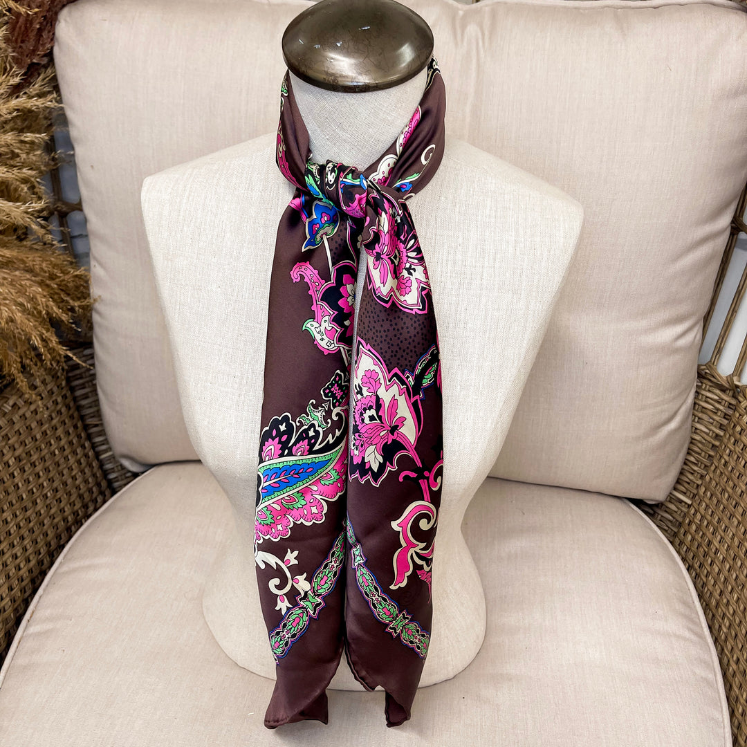 Morocco Charmeuse Silk Wild Rag in Brown