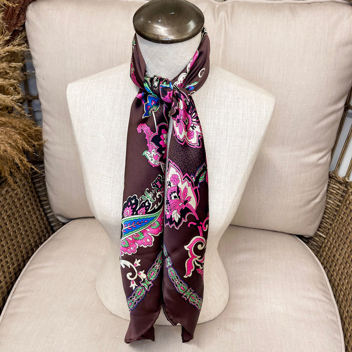 Morocco Charmeuse Silk Wild Rag in Brown