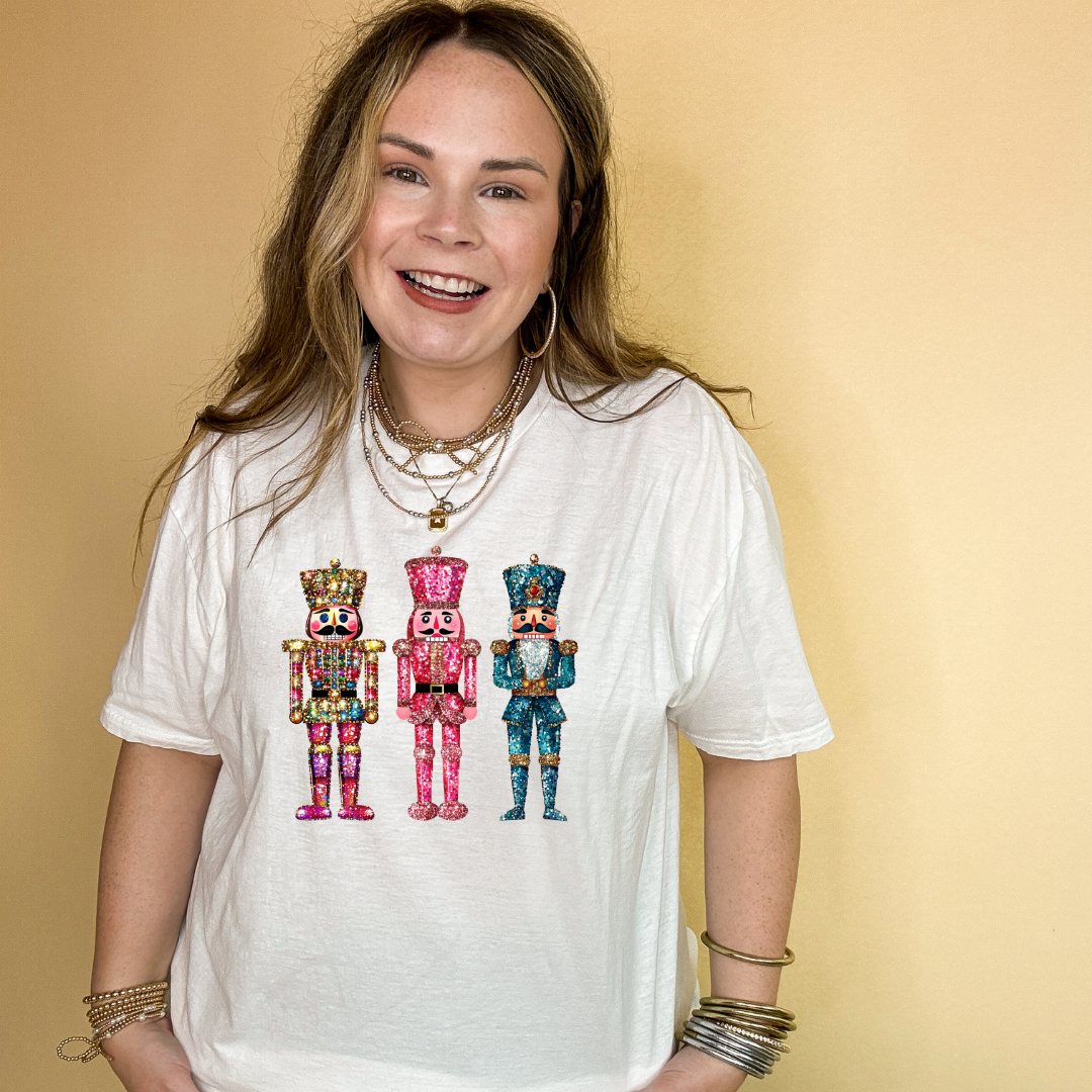 Online Exclusive | Glitter Nutcrackers Graphic Tee in Multiple Color Options