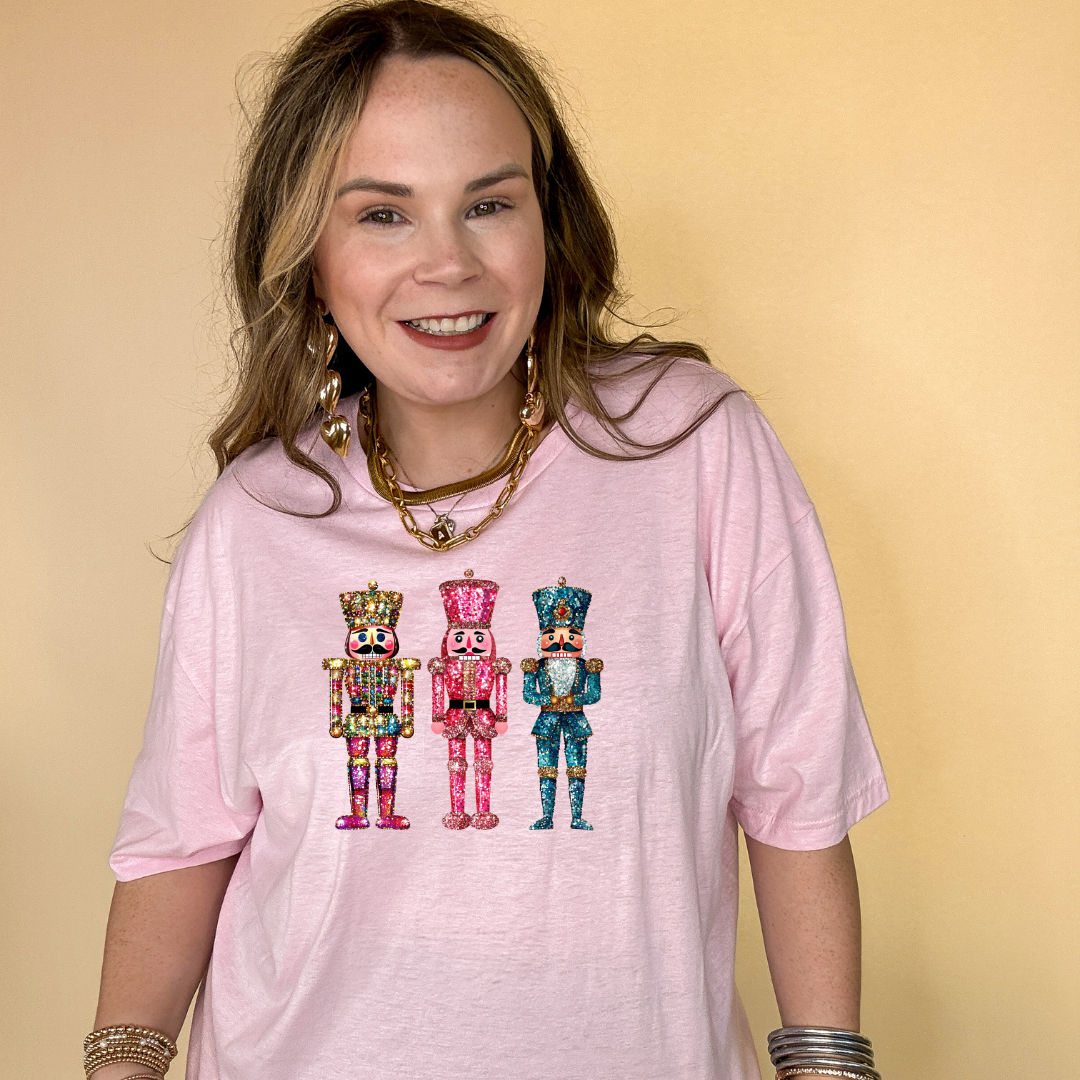 Online Exclusive | Glitter Nutcrackers Graphic Tee in Multiple Color Options