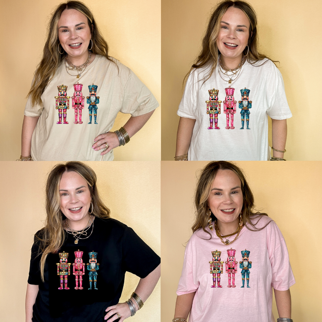 Online Exclusive | Glitter Nutcrackers Graphic Tee in Multiple Color Options