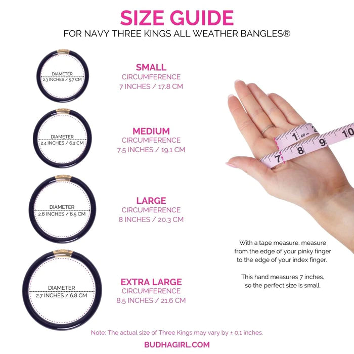 BuDhaGirl | Set of Three | Three Kings All Weather Bangles in Navy - Giddy Up Glamour Boutique