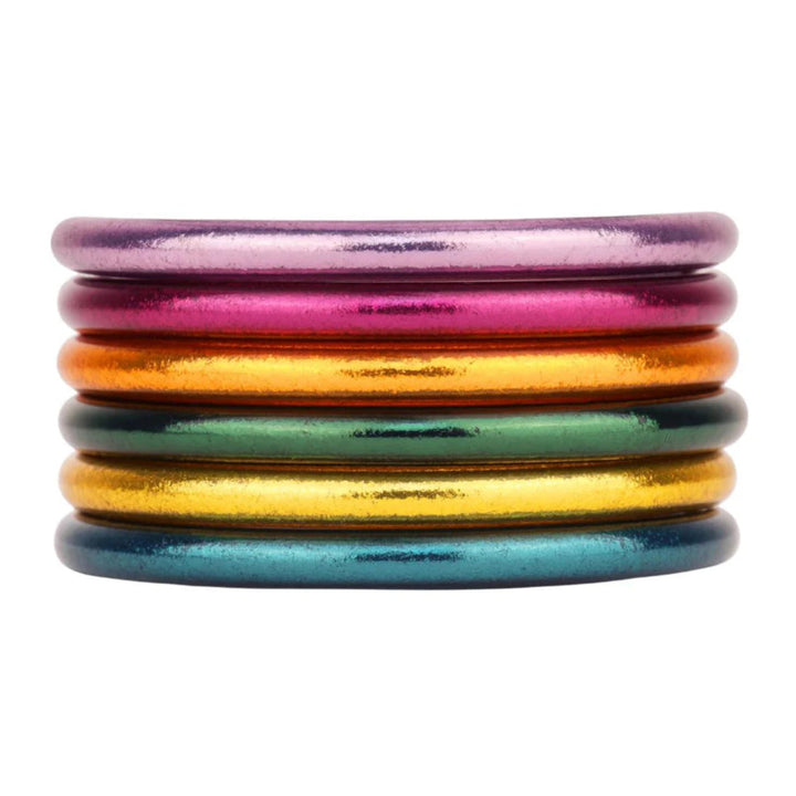 BuDhaGirl | Set of Six | All Weather Bangles Mardi Gras Magnifique Stack