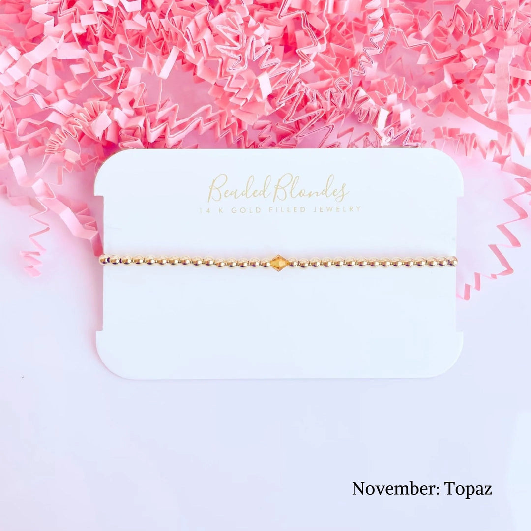 Beaded Blondes | Birthstone Swarovski Crystal Bracelet - Giddy Up Glamour Boutique