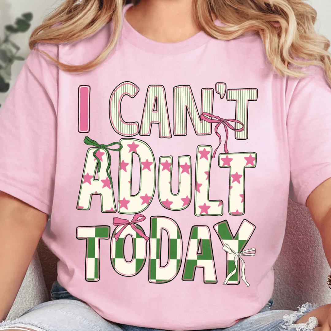 Baby pink graphic t-shirt featuring an I Can&