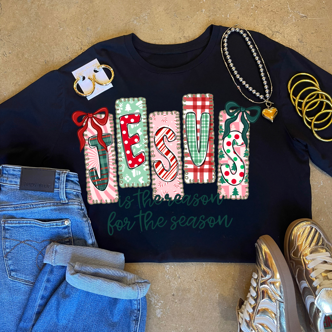 Online Exclusive | Jesus is the Reason Christian Christmas Graphic on Tee and Sweatshirt Options