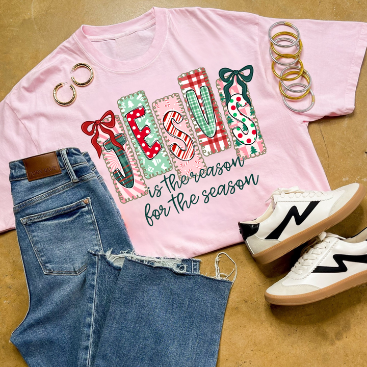 Online Exclusive | Jesus is the Reason Christian Christmas Graphic on Tee and Sweatshirt Options