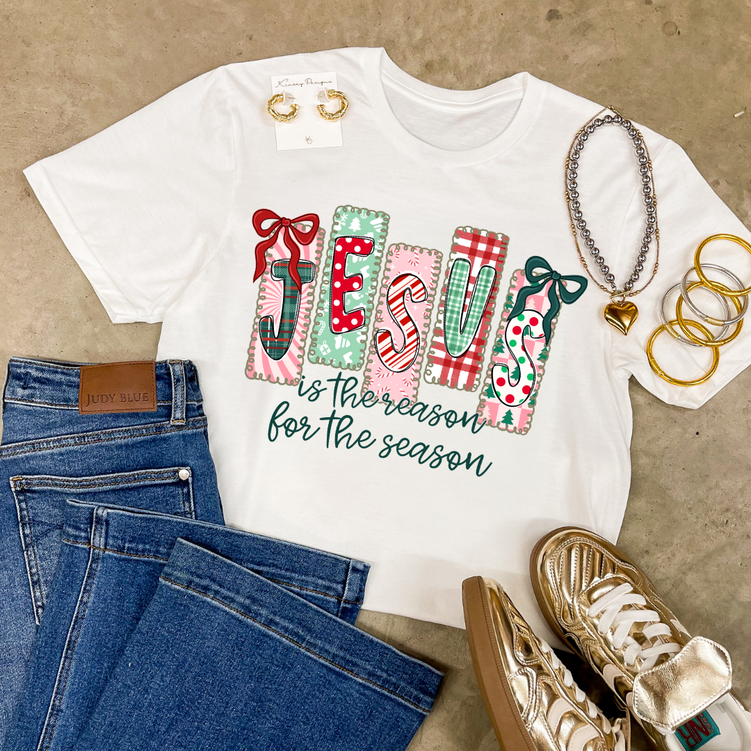 Online Exclusive | Jesus is the Reason Christian Christmas Graphic on Tee and Sweatshirt Options
