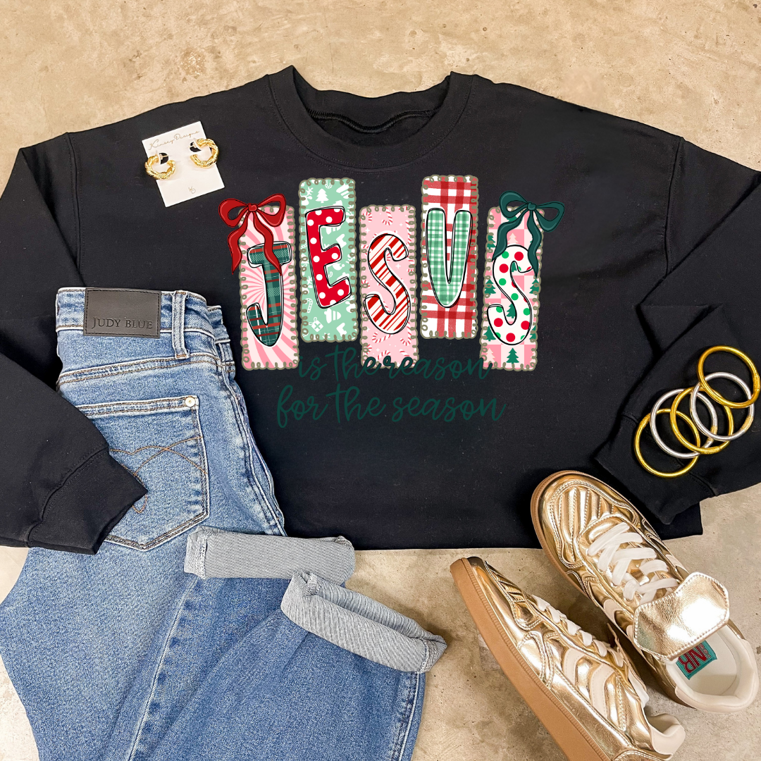 Online Exclusive | Jesus is the Reason Christian Christmas Graphic on Tee and Sweatshirt Options