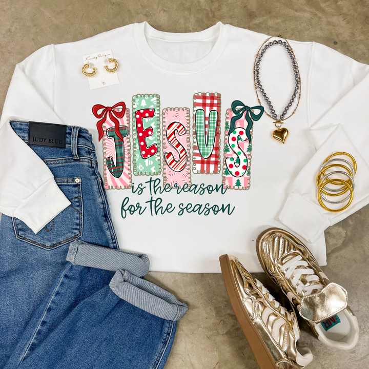 Online Exclusive | Jesus is the Reason Christian Christmas Graphic on Tee and Sweatshirt Options