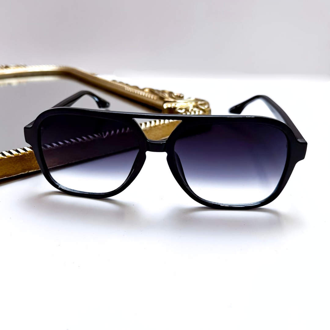Otra Eyewear | Kori Aviator Smoke Fade Sunglasses in Black