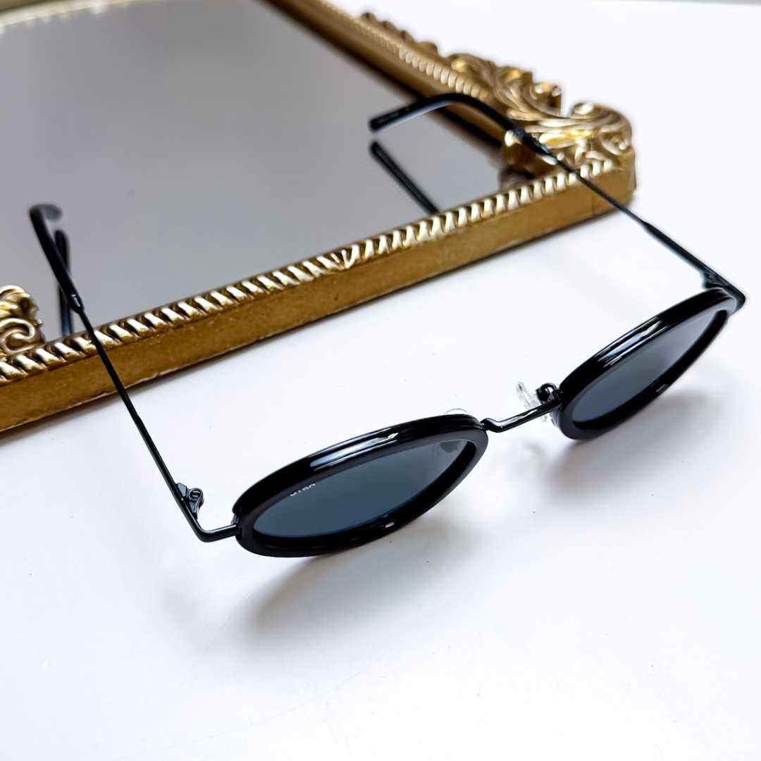 Otra Eyewear | Lexi Oval Sunglasses in Black