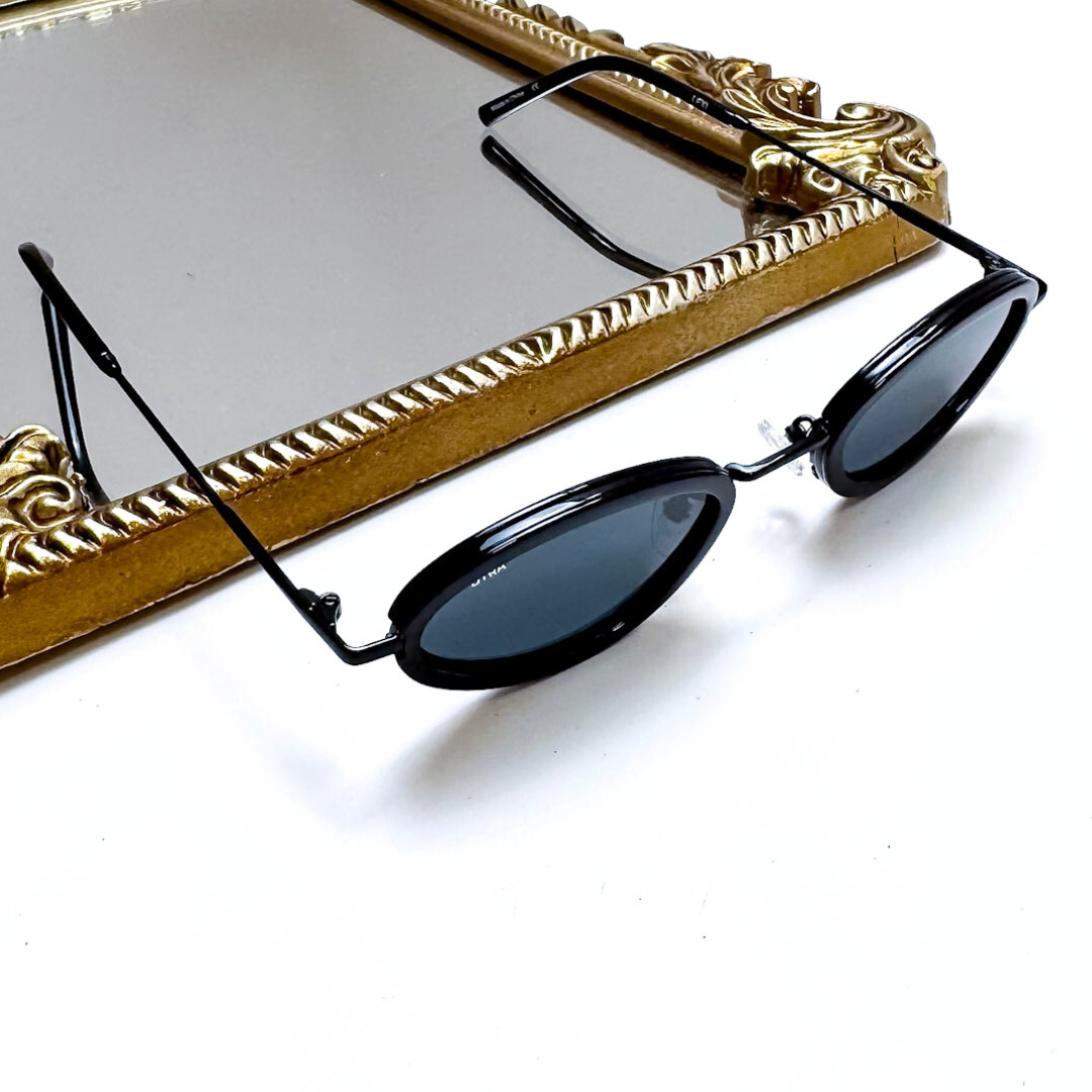 Otra Eyewear | Lexi Oval Sunglasses in Black