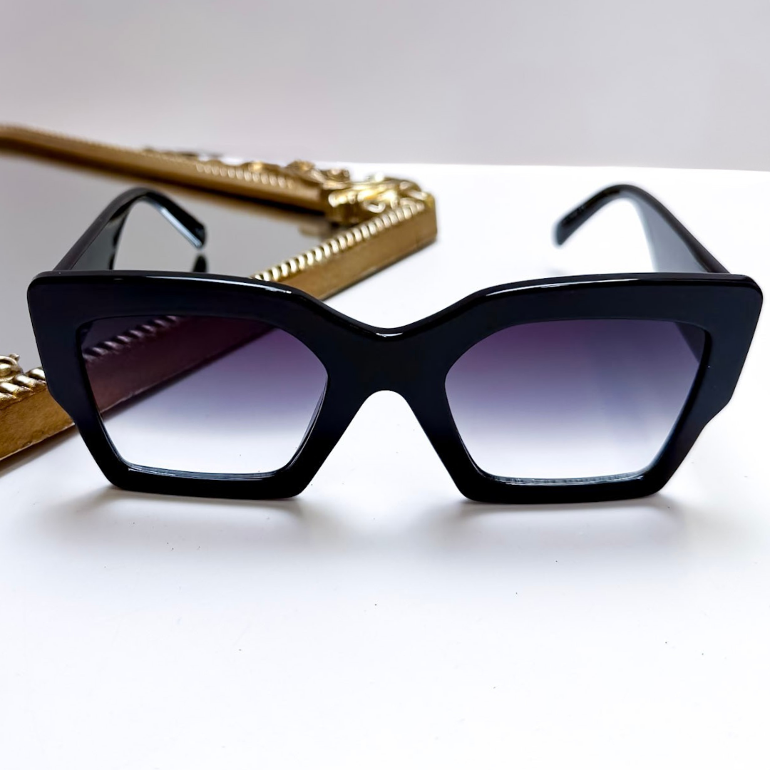 Otra Eyewear | Pipa Oversized Square Sunglasses in Black