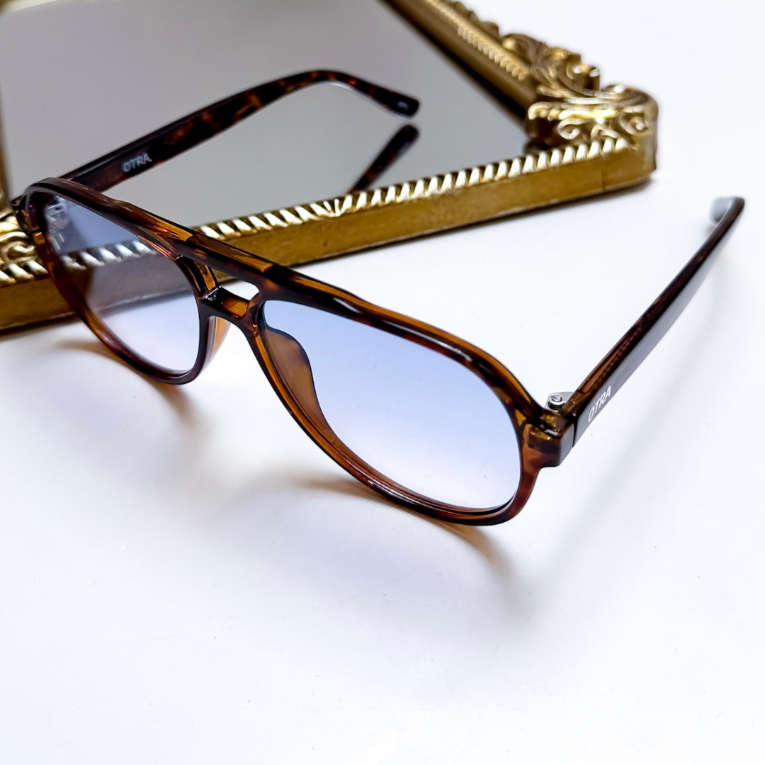 Otra Eyewear | Stevie Aviator Blue Fade Sunglasses in Tortoiseshell