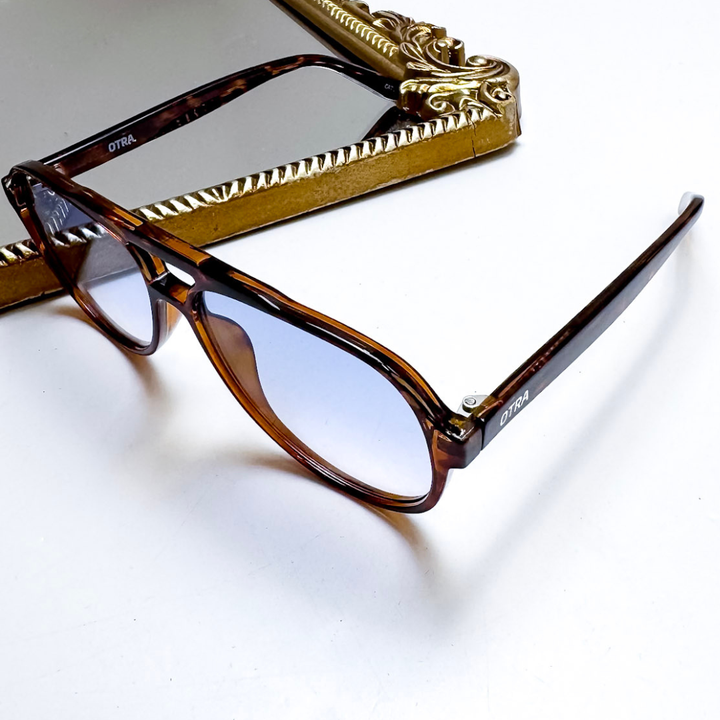 Otra Eyewear | Stevie Aviator Blue Fade Sunglasses in Tortoiseshell