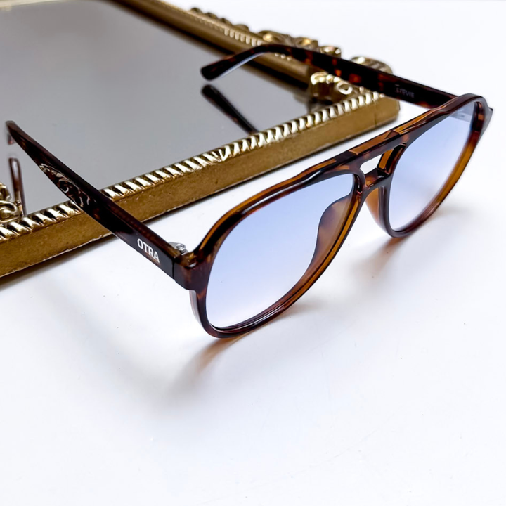 Otra Eyewear | Stevie Aviator Blue Fade Sunglasses in Tortoiseshell