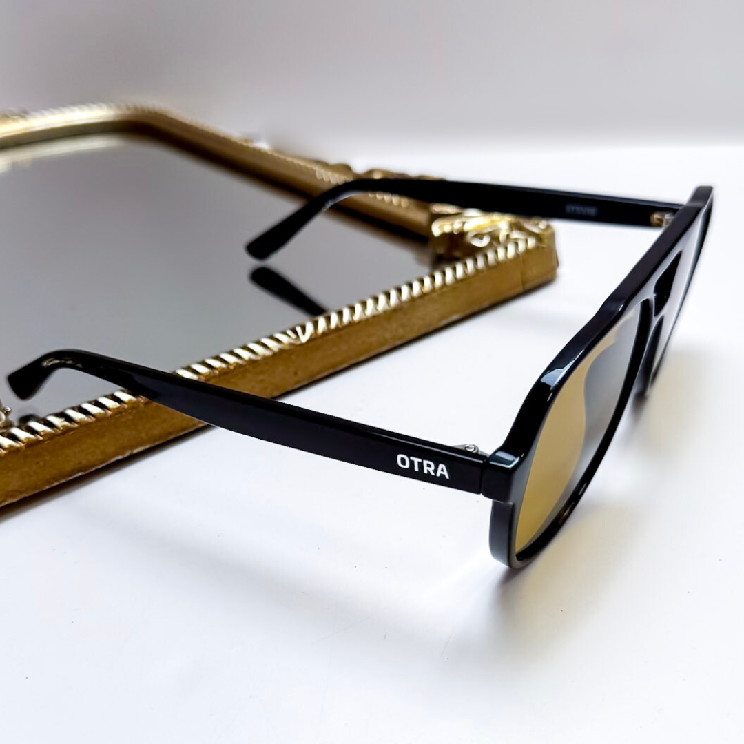Otra Eyewear | Stevie Aviator Olive Fade Sunglasses in Black