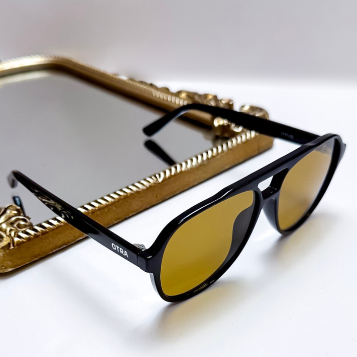 Otra Eyewear | Stevie Aviator Olive Fade Sunglasses in Black