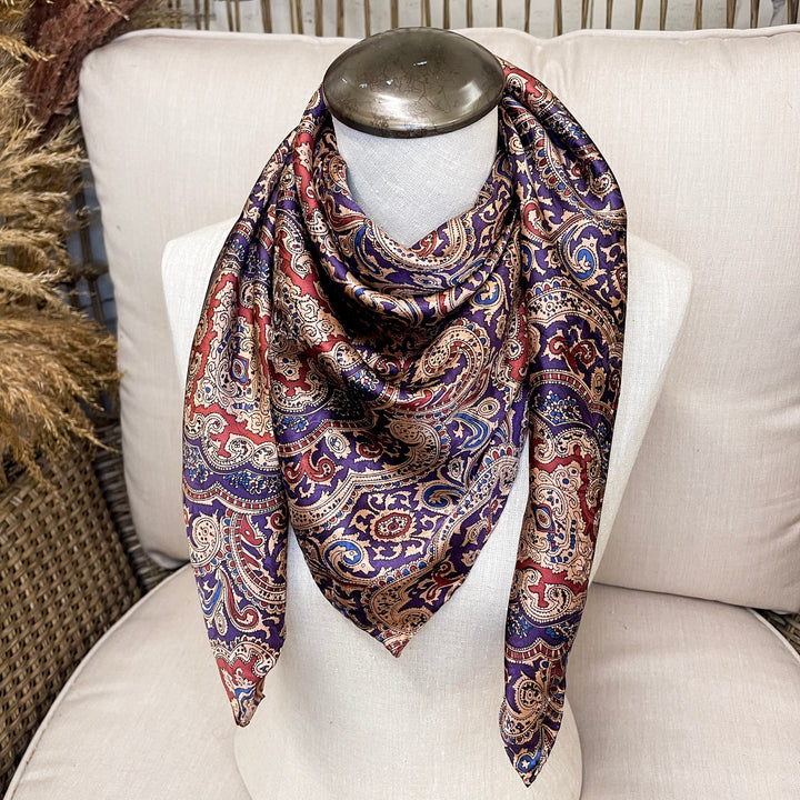 Wyoming Traders | Paisley Wild Rag in Plum and Maroon