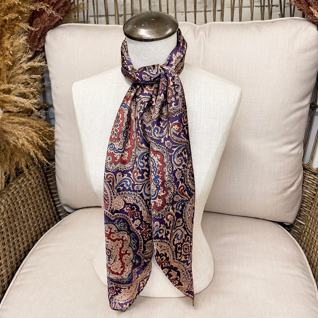 Wyoming Traders | Paisley Wild Rag in Plum and Maroon