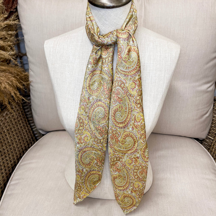 Paisley Silk Wild Rag in Brass and Bronze
