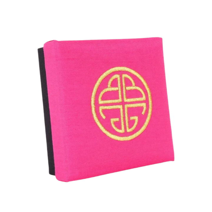 BuDhaGirl | Pink Silk Gift Box with Gold Embroidery