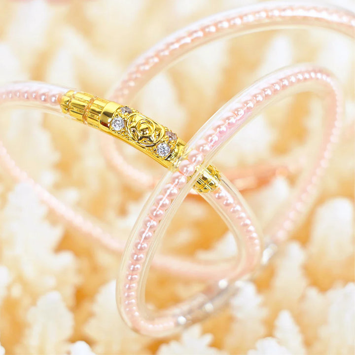 BuDhaGirl | Set of Three | Three Queens All Weather Bangles in Pink Pearl