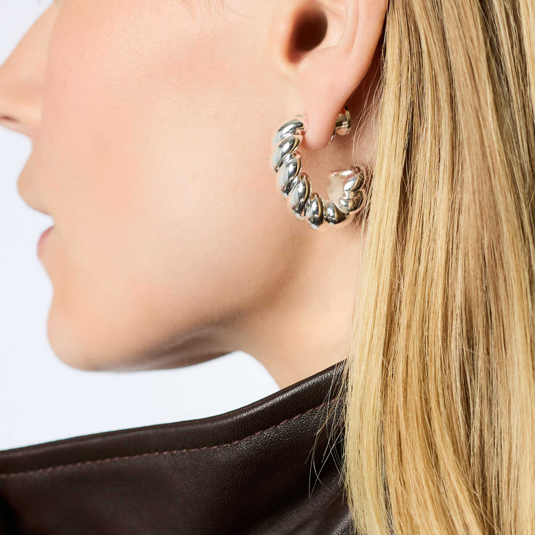 Julie Vos | Ravello Statement Hoop Earring in Silver