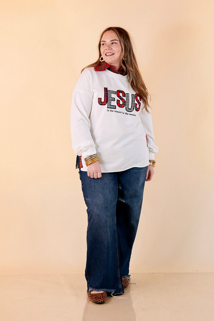 Reason for the Season Jesus Sweatshirt in White