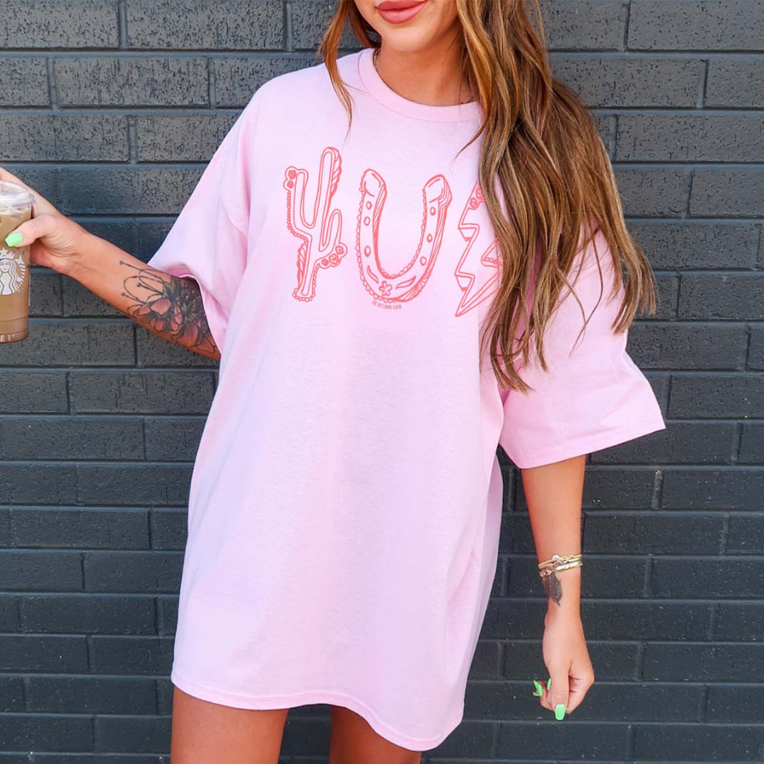 Online Exclusive | Rodeo Roundup Icons Graphic Tee in Pink