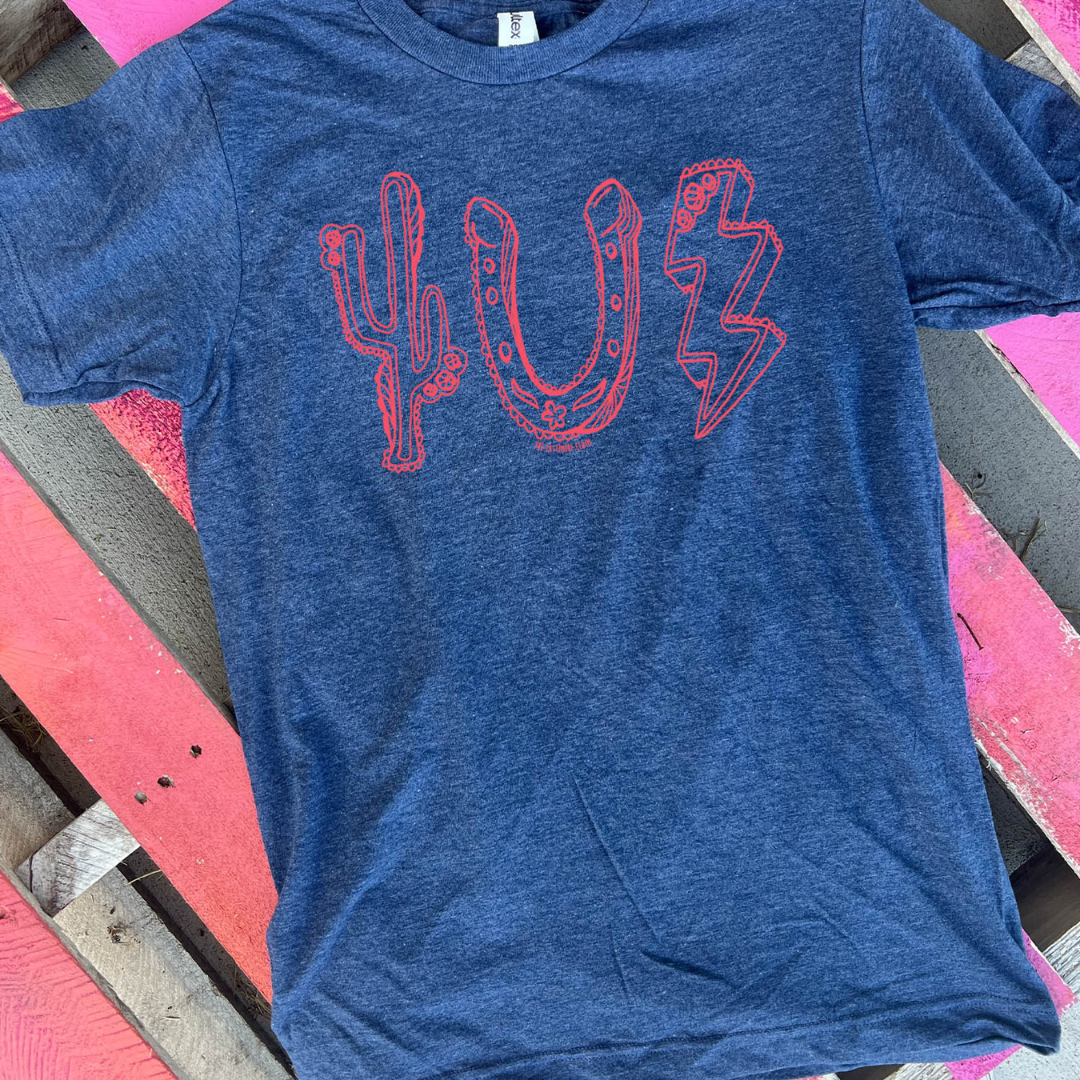 Online Exclusive | Rodeo Roundup Icons Graphic Tee in Heather Navy