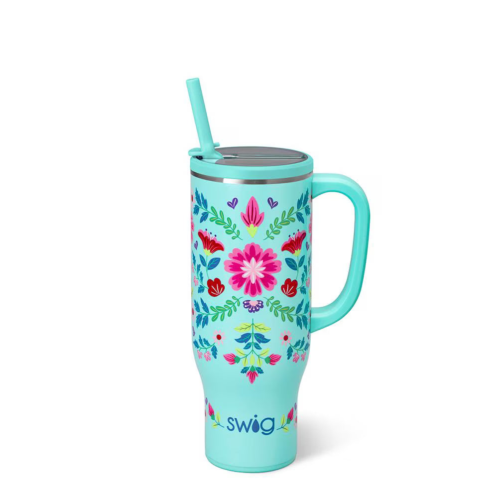 Swig | Flora Azul Mega Mug in 30 oz