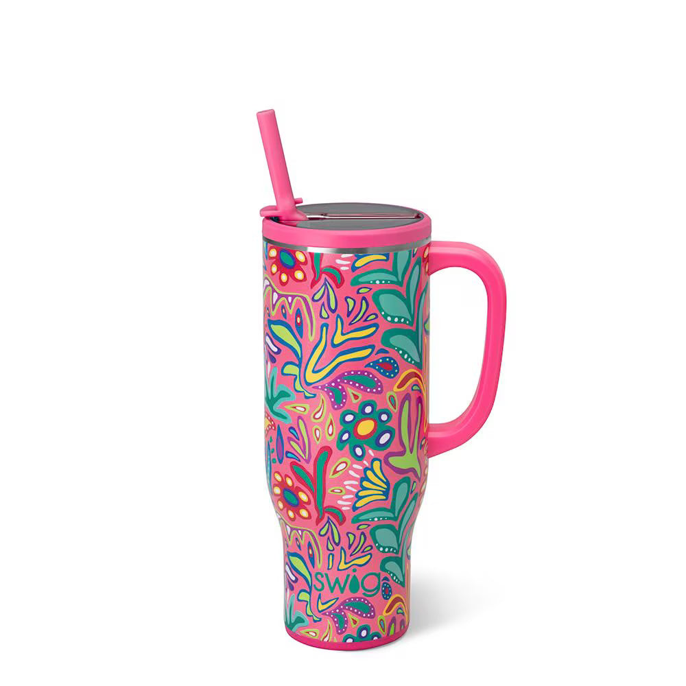 Swig | Flora Rosa Mega Mug in 30 oz