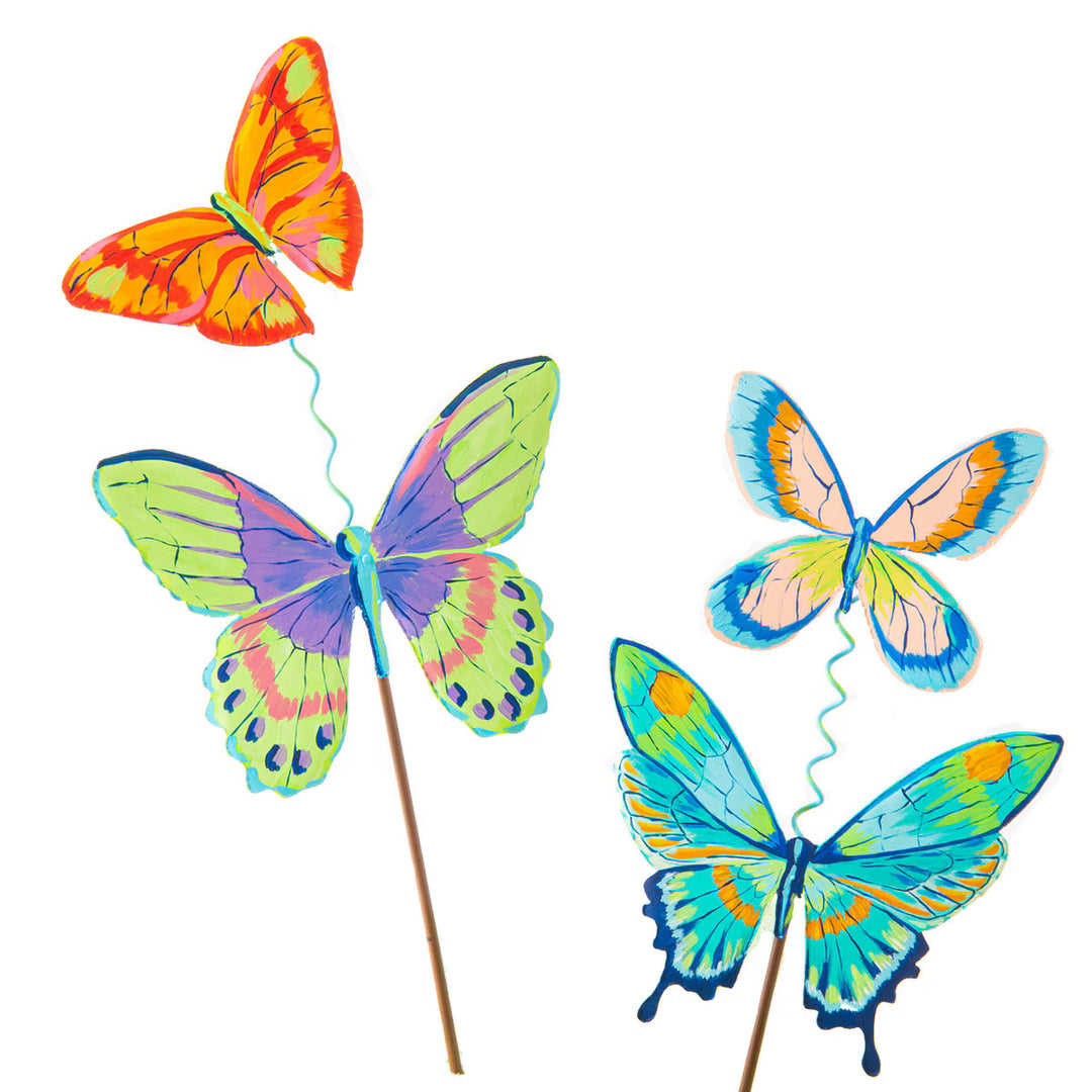 The Round Top Collection | Artful Butterflies Metal Garden Stakes in Multiple Color Options